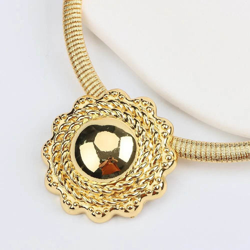 Luxury 18k Gold Plated Jewelry Sets For Women Ethiopian Fashion Necklace Earrings Bracelet Ring Jewellery Set Wedding Party Gifs - EthGebya