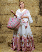 Luxury Handwoven Habesha Dress with Embroidery & Netela | Traditional Ethiopian & Eritrean Kemis for Women - EthGebya