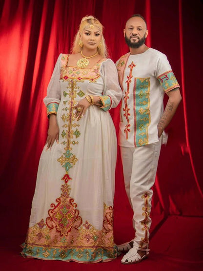 Matching Habesha Outfits for Couples | Ethiopian Traditional Set - EthGebya