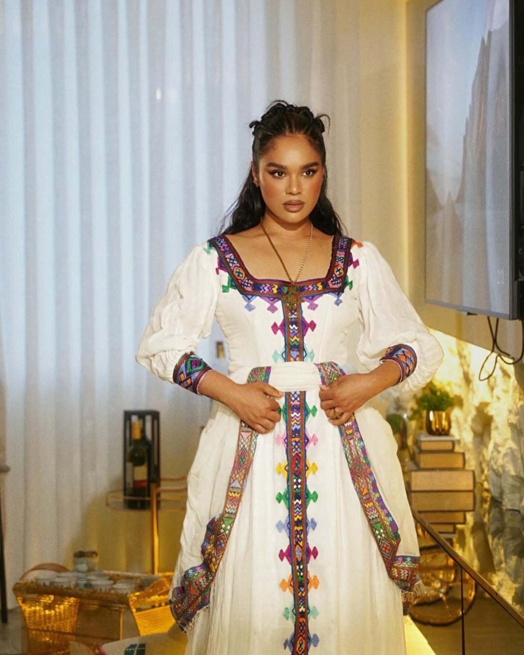 Modern Habesha Kemis | Chic Ethiopian Dress for Women - EthGebya