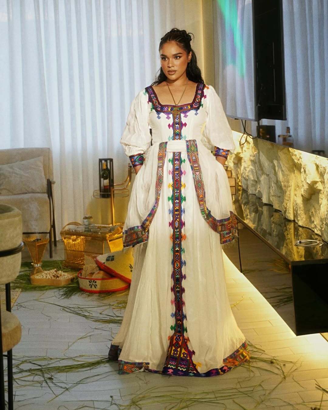 Modern Habesha Kemis | Chic Ethiopian Dress for Women - EthGebya