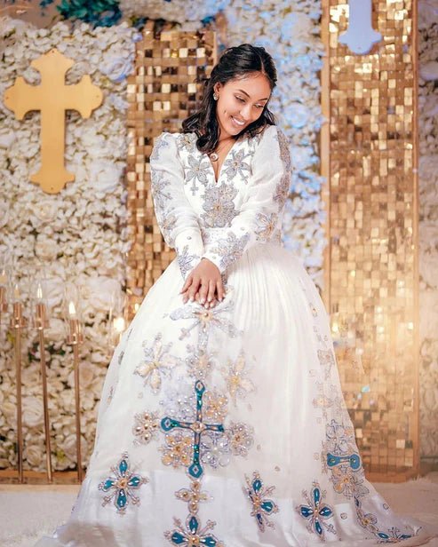 Modern Zuria Kemis | Full Tilf Ethiopian Wedding & Traditional Dress - EthGebya
