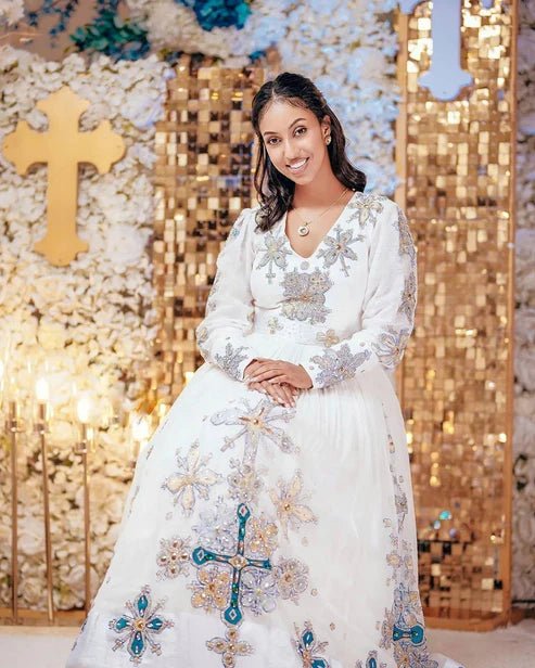 Modern Zuria Kemis | Full Tilf Ethiopian Wedding & Traditional Dress - EthGebya