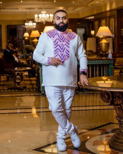 Regal Habesha Men’s Shirt | Traditional Ethiopian Embroidered Shirt - EthGebya