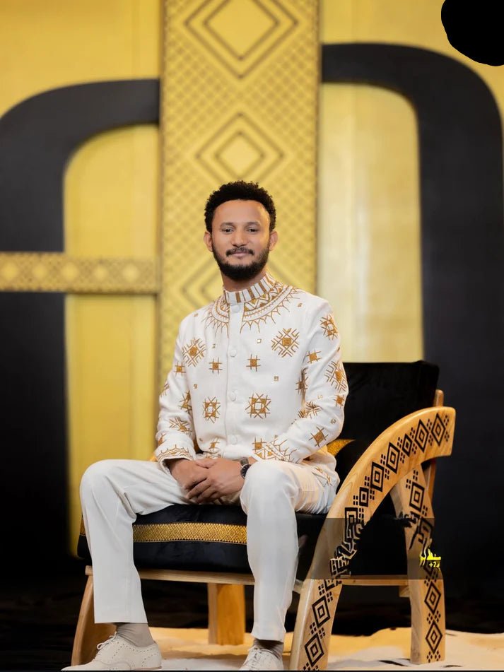Royal Tilf Men’s Habesha Shirt – Traditional Ethiopian & Eritrean Men Cultural Wear - EthGebya
