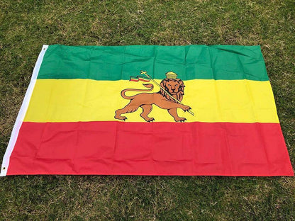 SKY FLAG Ethiopia flag 90x150cm high quality polyester hanging Judah Lion Ethiopian Lion of Judah Flag for home decoration - EthGebya