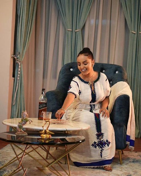 Traditional Gondar Habesha Dress | Simple Ethiopian Cultural Wear - EthGebya