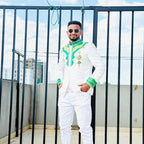 Traditional Men’s Shirt Green Accent | Habesha Ethiopian Clothing - EthGebya