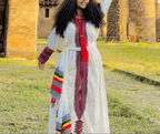 Unique Ethiopian cultural dress Gondar Habesha Kemis - የጎንደር ፈትል ቀሚስ - EthGebya