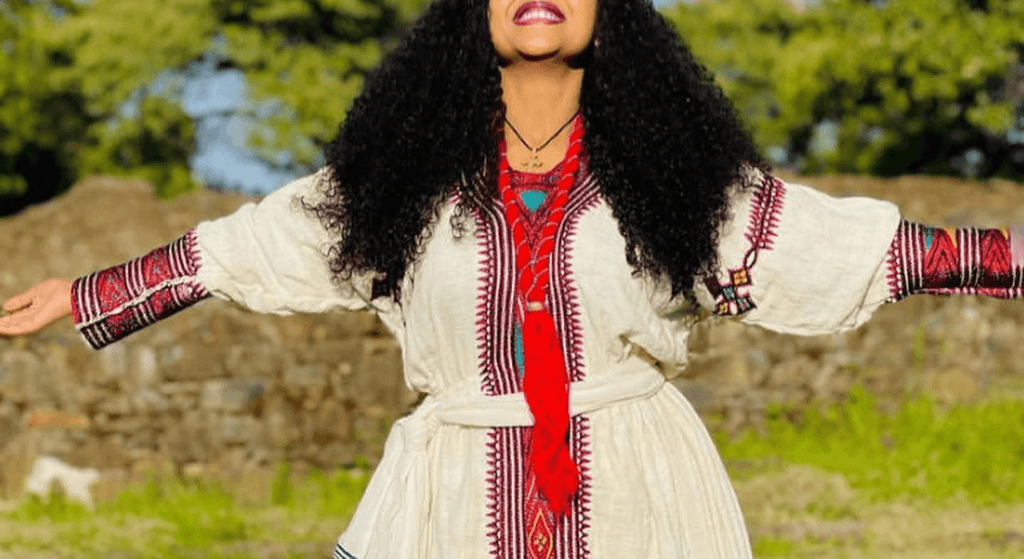 Unique Ethiopian cultural dress Gondar Habesha Kemis - የጎንደር ፈትል ቀሚስ - EthGebya