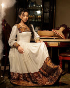 Unique Golden Ethiopian Dress | Handcrafted Habesha Dress with Tilf - EthGebya
