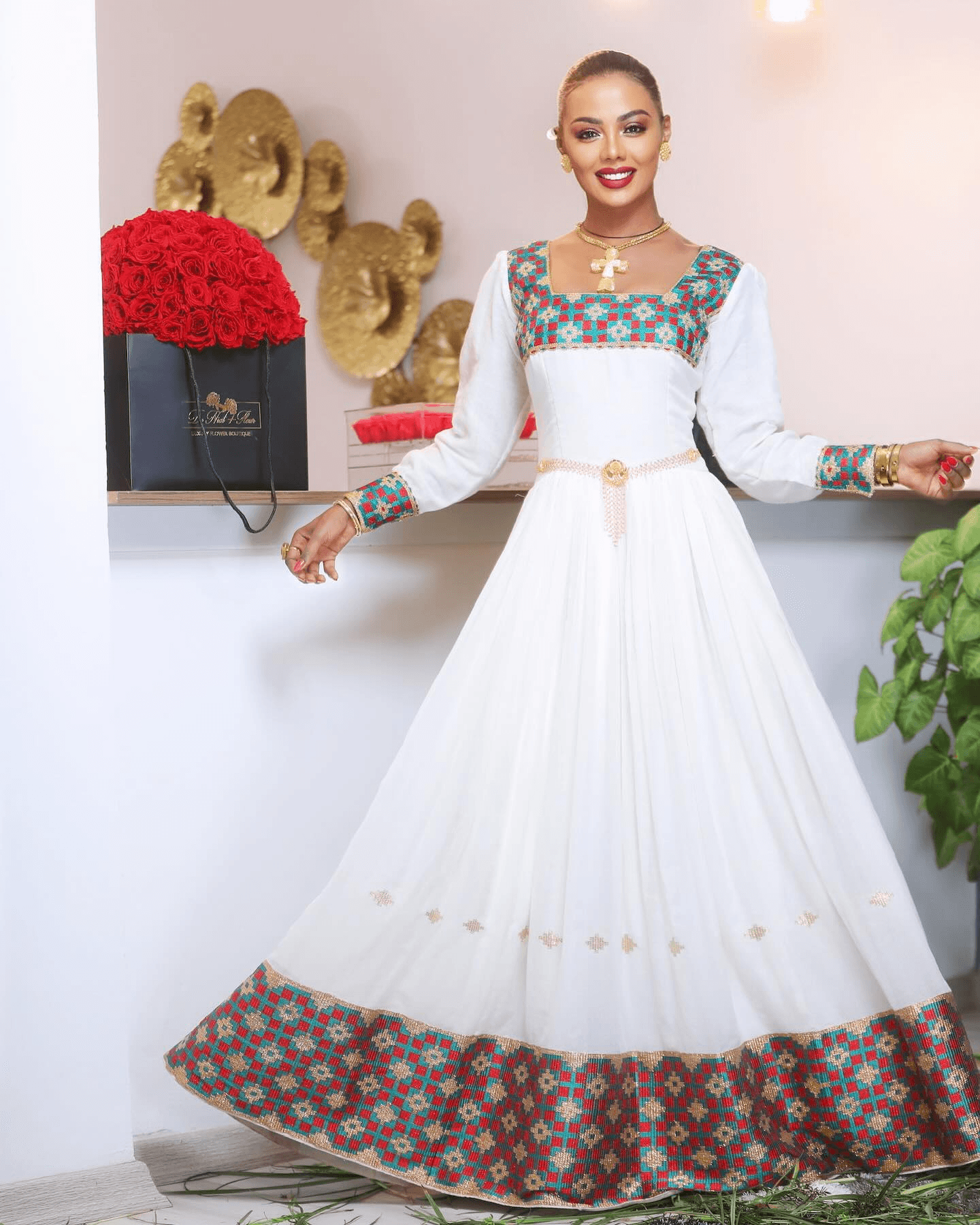 Zuria Menen Kemis Tilf Habesha Dress - EthGebya