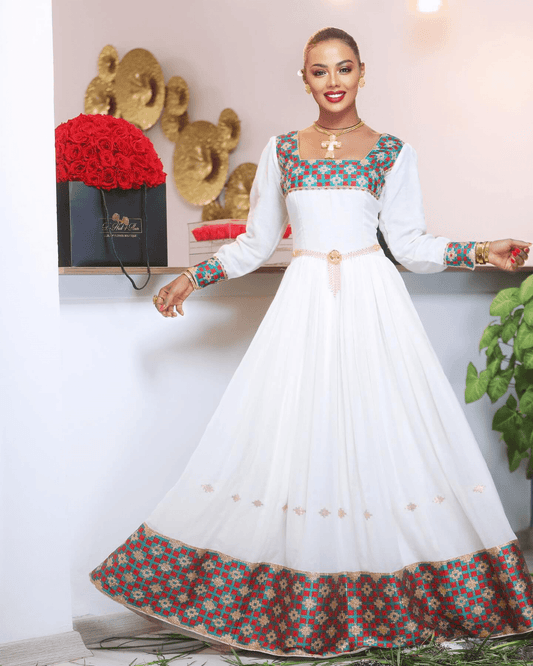 Zuria Menen Kemis Tilf Habesha Dress - EthGebya