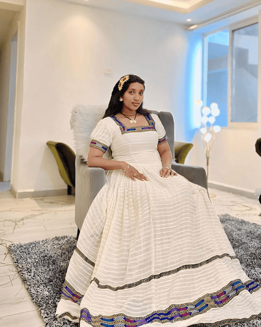 Zuria Menen Kemis Tilf Habesha Dress - EthGebya