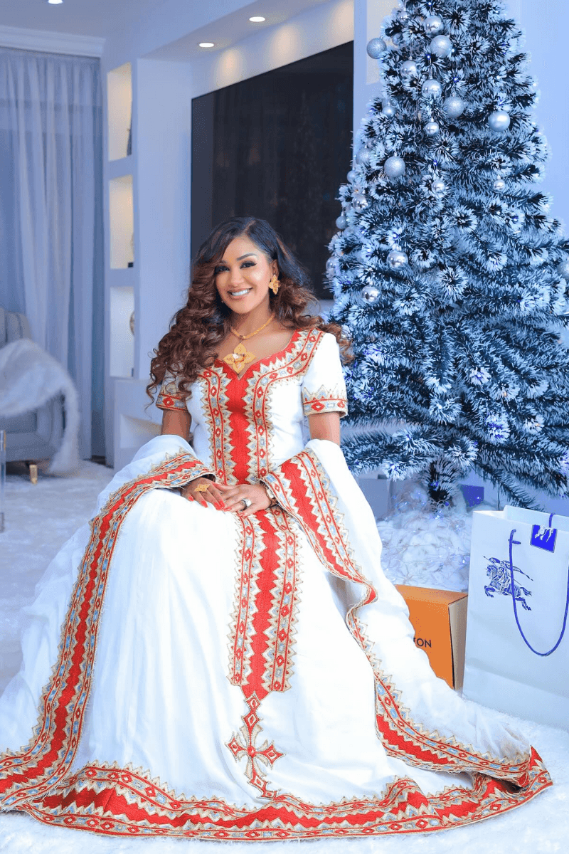 Zuria Menen Kemis Tilf Habesha Dress - EthGebya