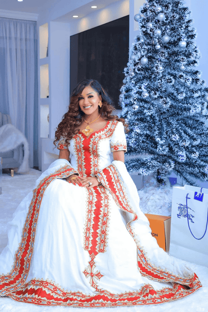 Zuria Menen Kemis Tilf Habesha Dress - EthGebya