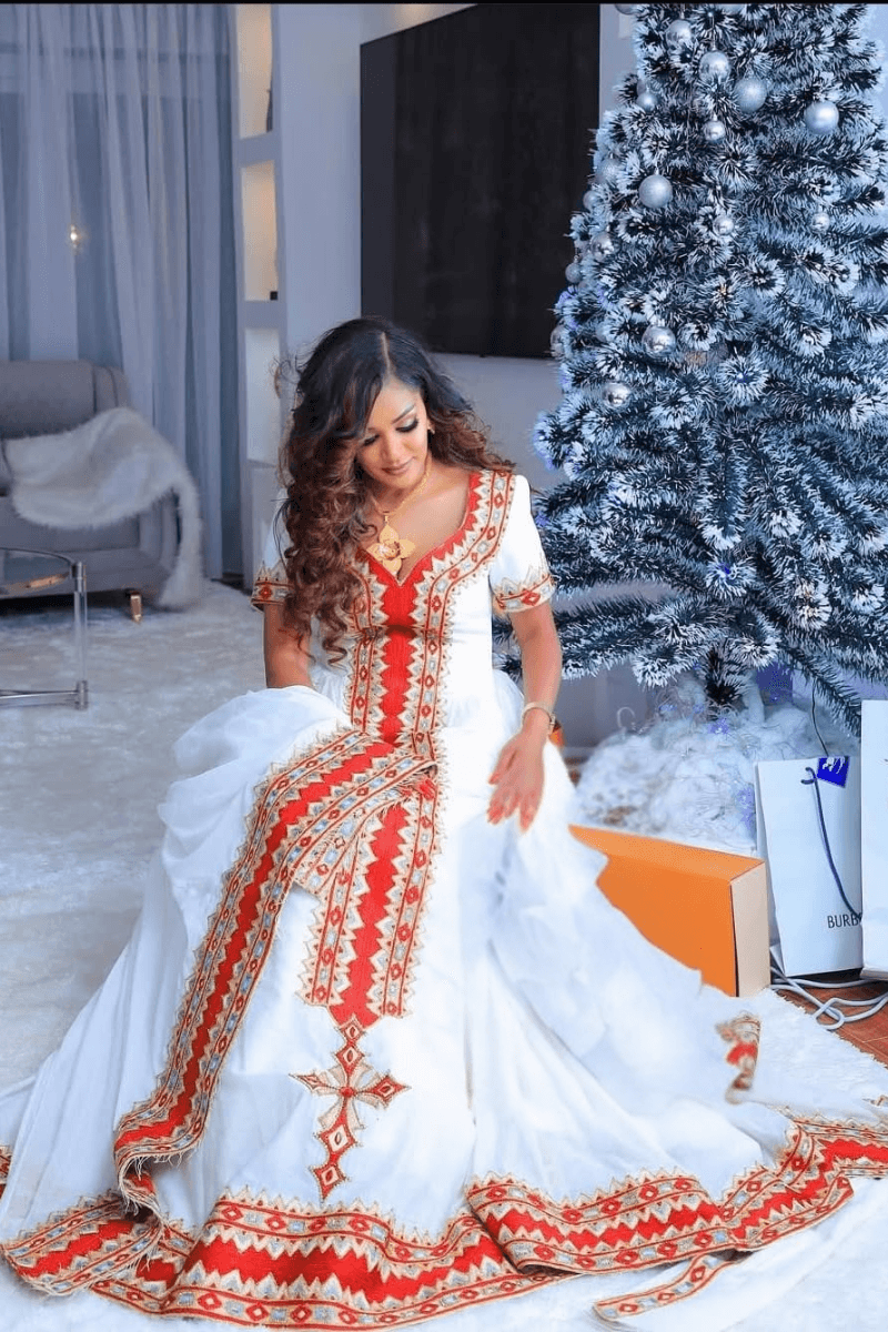 Zuria Menen Kemis Tilf Habesha Dress - EthGebya