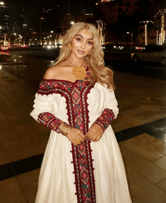 Zuria Menen Kemis Tilf Habesha Dress - EthGebya