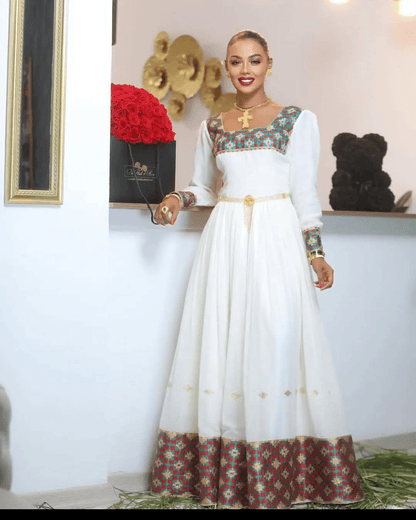 Zuria Menen Kemis Tilf Habesha Dress - EthGebya