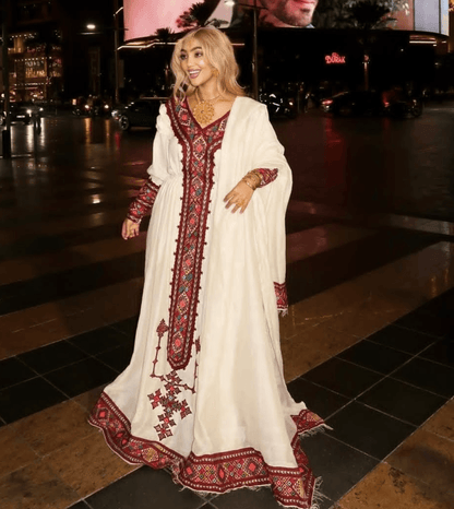 Zuria Menen Kemis Tilf Habesha Dress - EthGebya